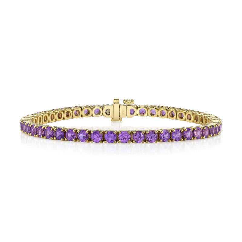 Purple Sapphire Line Bracelet