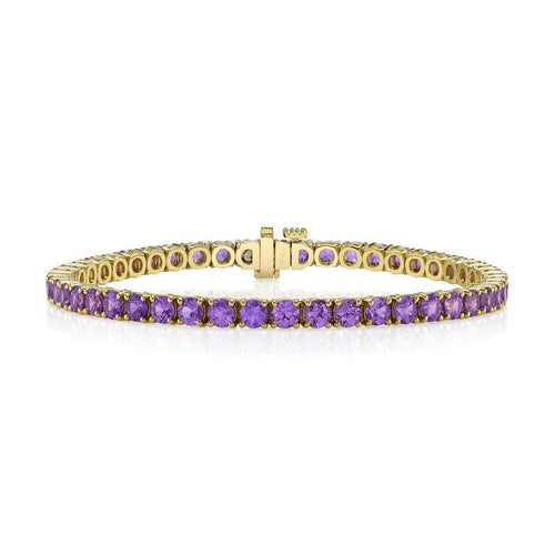 Purple Sapphire Line Bracelet