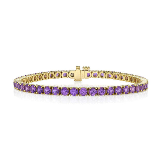 Purple Sapphire Line Bracelet
