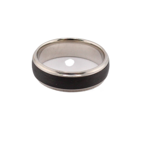 6.5MM Platinum Carbon Wedding Band