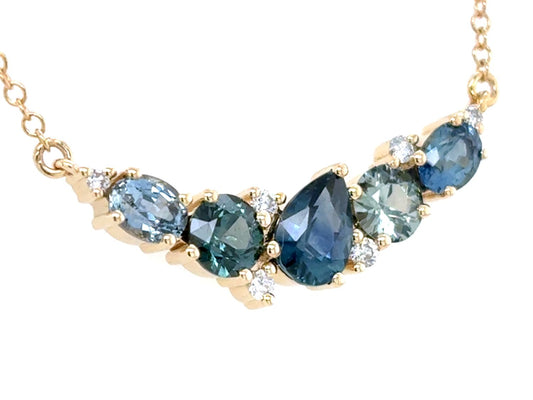Montana Sapphire & Diamond Necklace