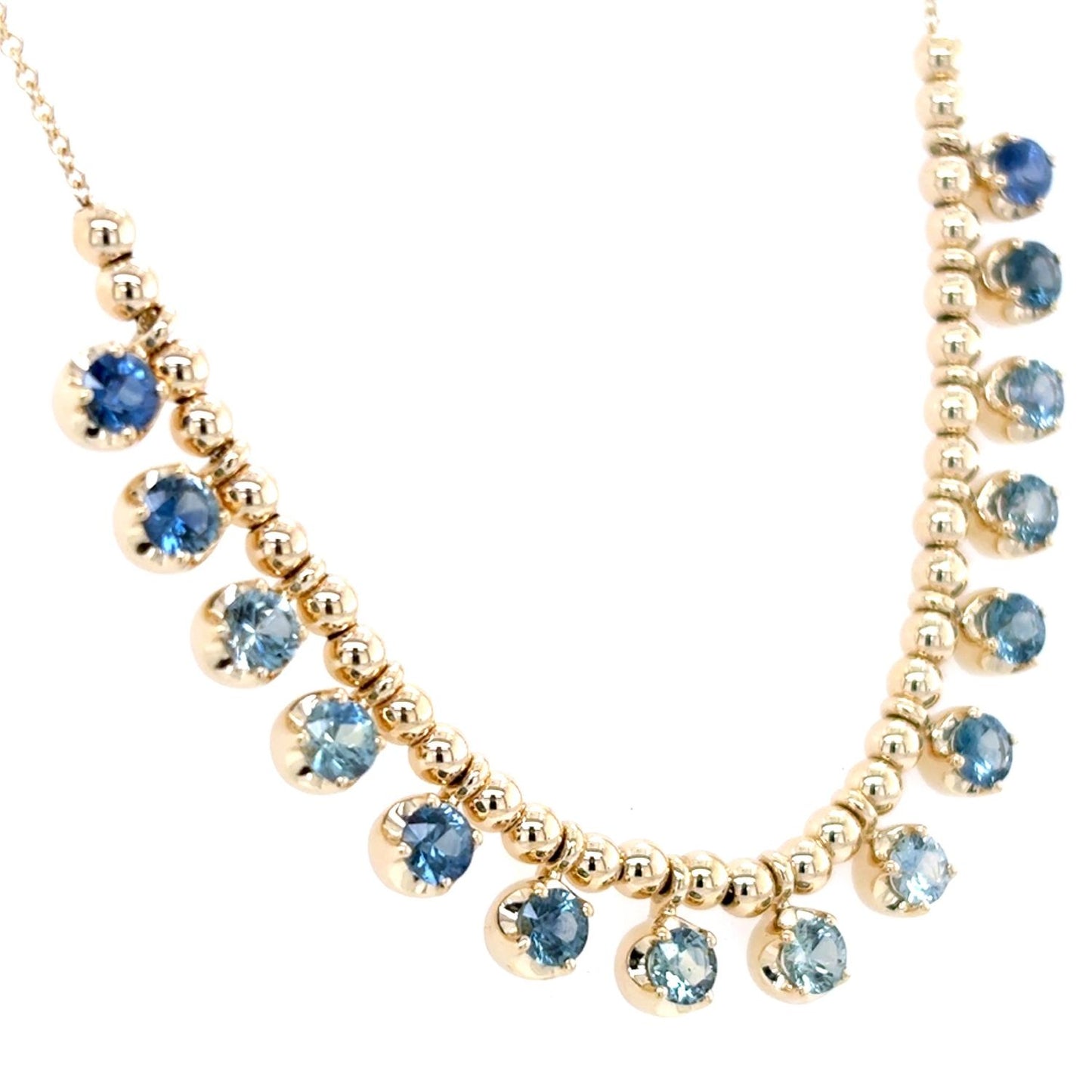 Blue Sapphire & Diamond Necklace