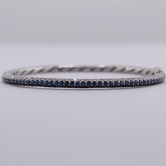 Blue Sapphire and Diamond Bracelet