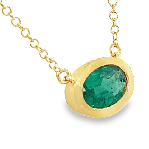 Oval Emerald Necklace