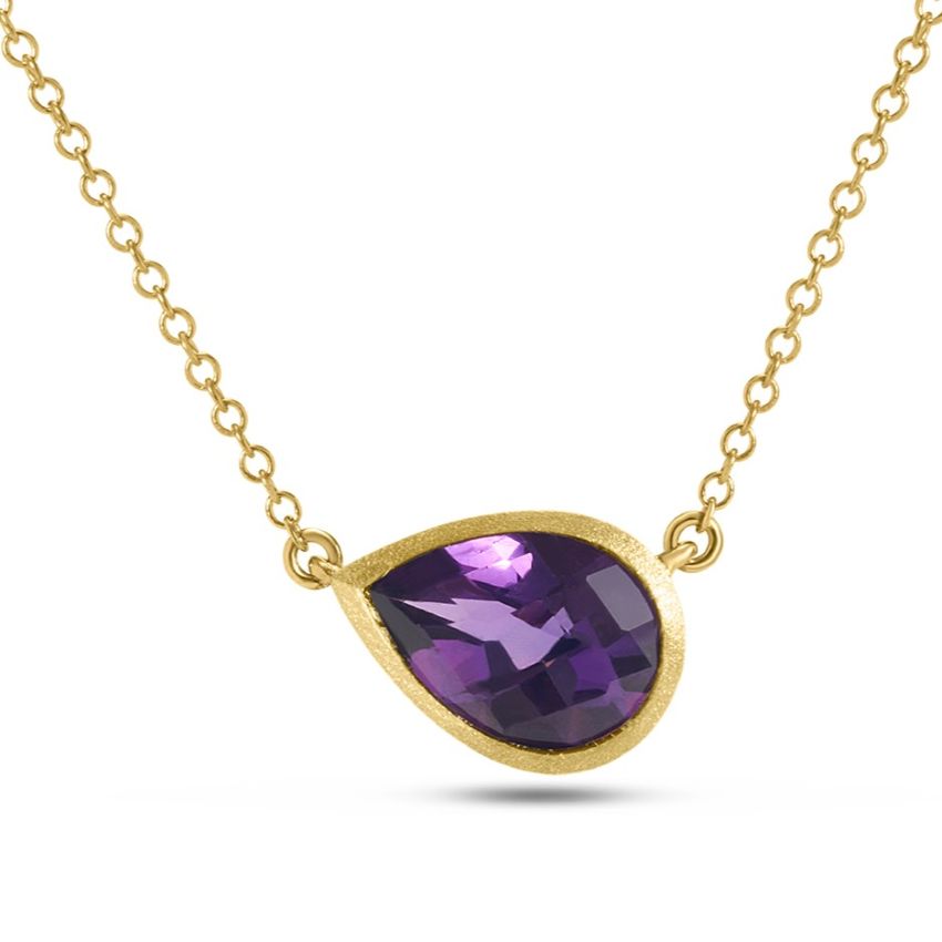 Amethyst Bezel Set Pendant