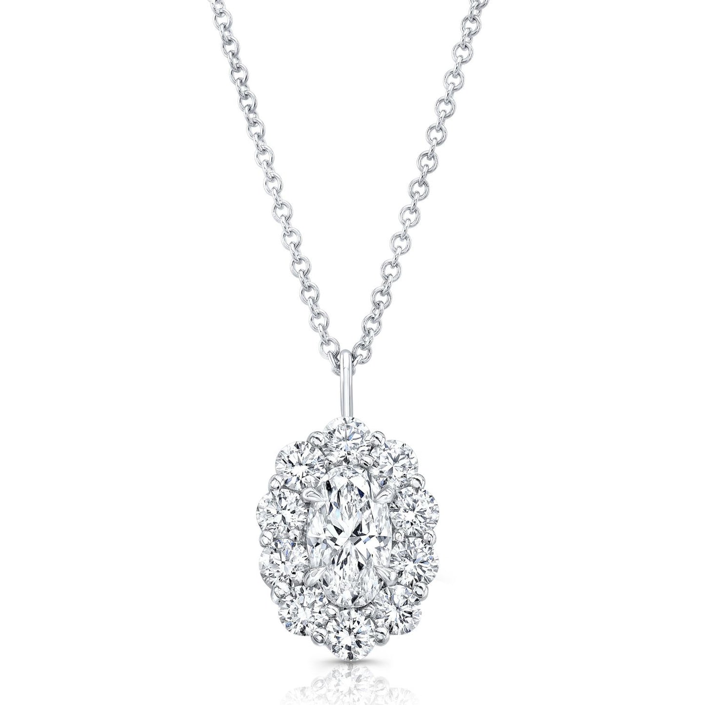 GIA Certified Movál® Cut Halo Diamond Pendant