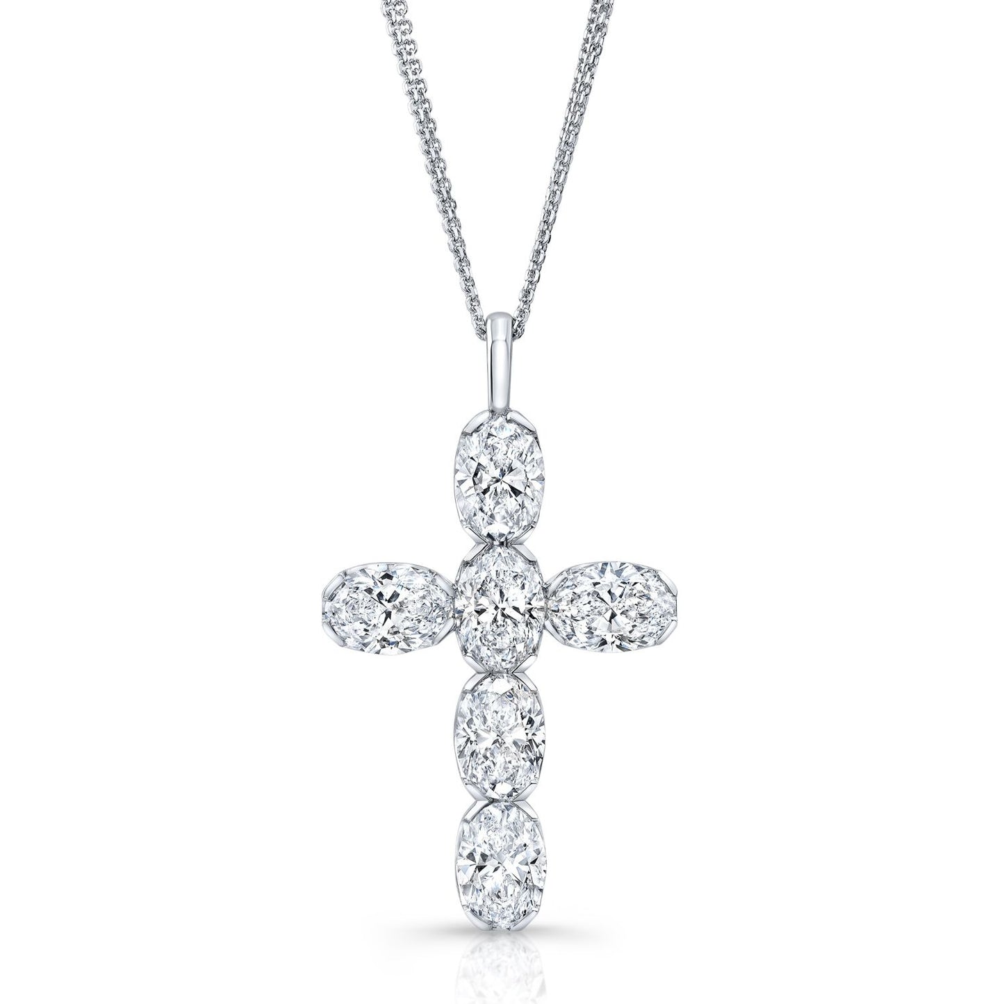 GIA Certified Oval Cut Diamond Cross Pendant