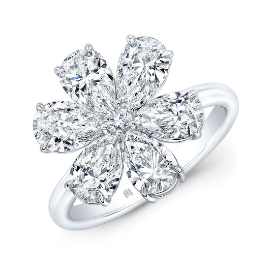 GIA Certified Diamond Flower Ring
