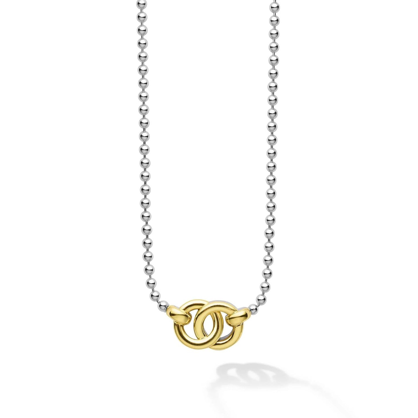 Two Tone Interlocking Pendant Necklacee