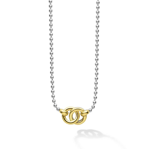 Two Tone Interlocking Pendant Necklacee