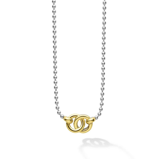 Two Tone Interlocking Pendant Necklacee