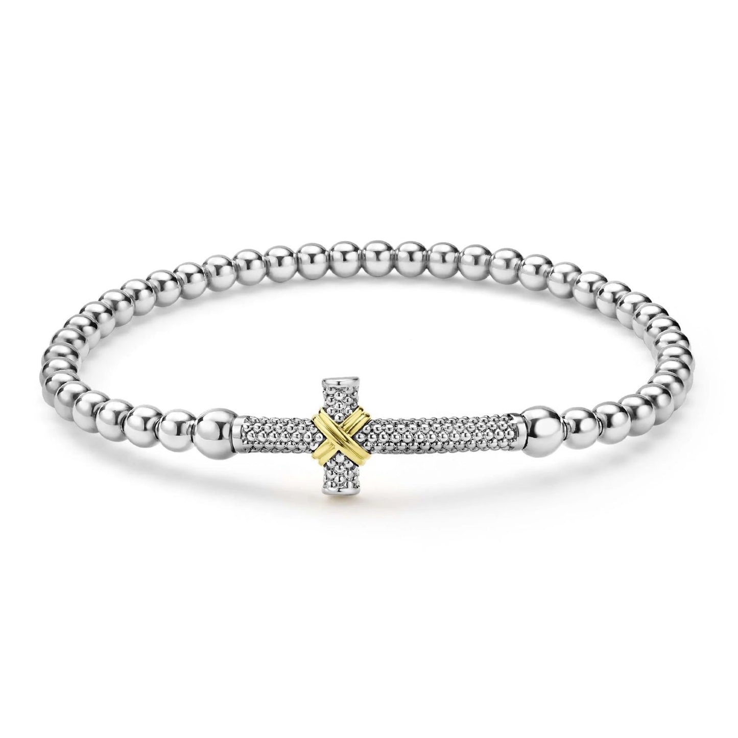 Caviar Stretch Cross Bracelet
