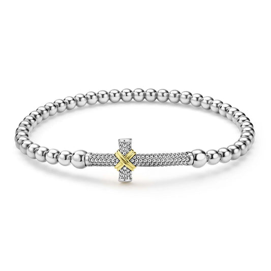 Caviar Stretch Cross Bracelet