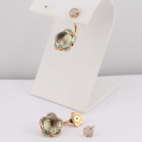 Bon Ton Collection Prasiolite & Diamond Earrings