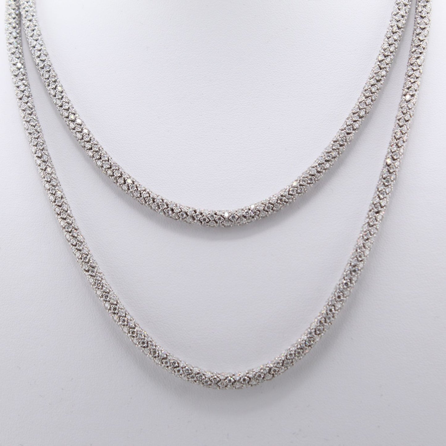 Blue Rhodium Diamond Necklace