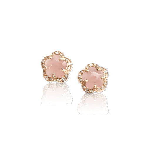 Figlia Dei Fiori Collection Chalcedony & Diamond Flower Earrings