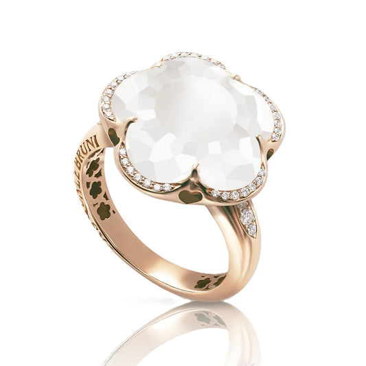 Bon Ton Collection Milky Quartz & Diamond Ring