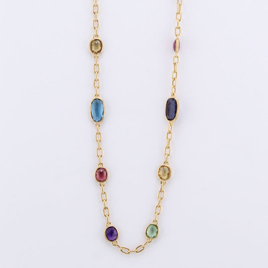 Master Pieces Collection Mixed Gemstone Station Necklace