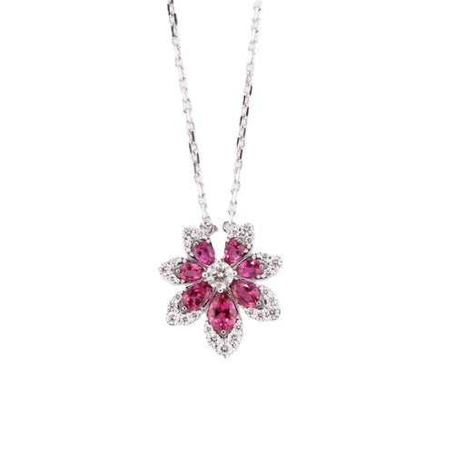 Tiare Collection Rubellite & Diamond Pendant