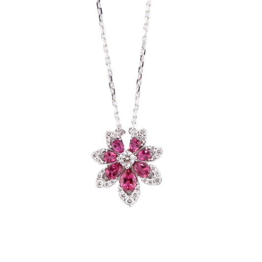 Tiare Collection Rubellite & Diamond Pendant