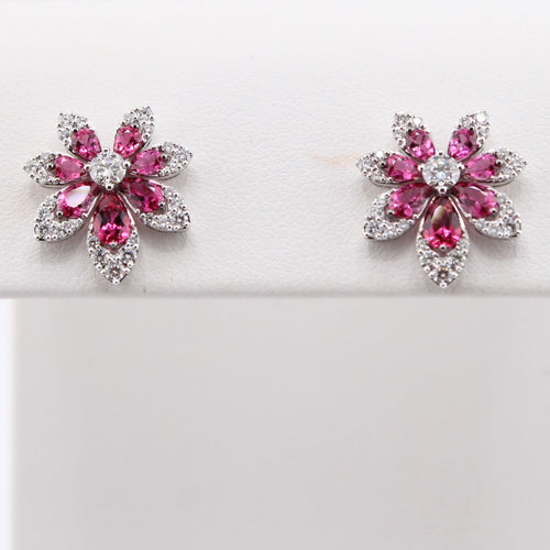 Tiare Collection Rubellite & Diamond Earrings