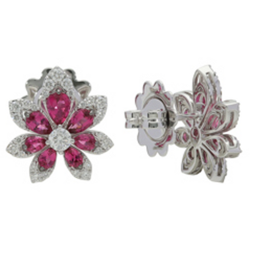 Tiare Collection Rubellite & Diamond Earrings