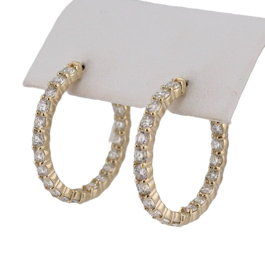 Diamond Inside Outside Hoops