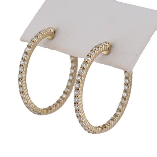 Diamond Inside Outside Hoops