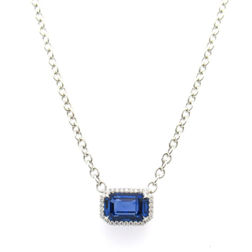GIA Certified Ceylon Blue Sapphire & Diamond Pendant