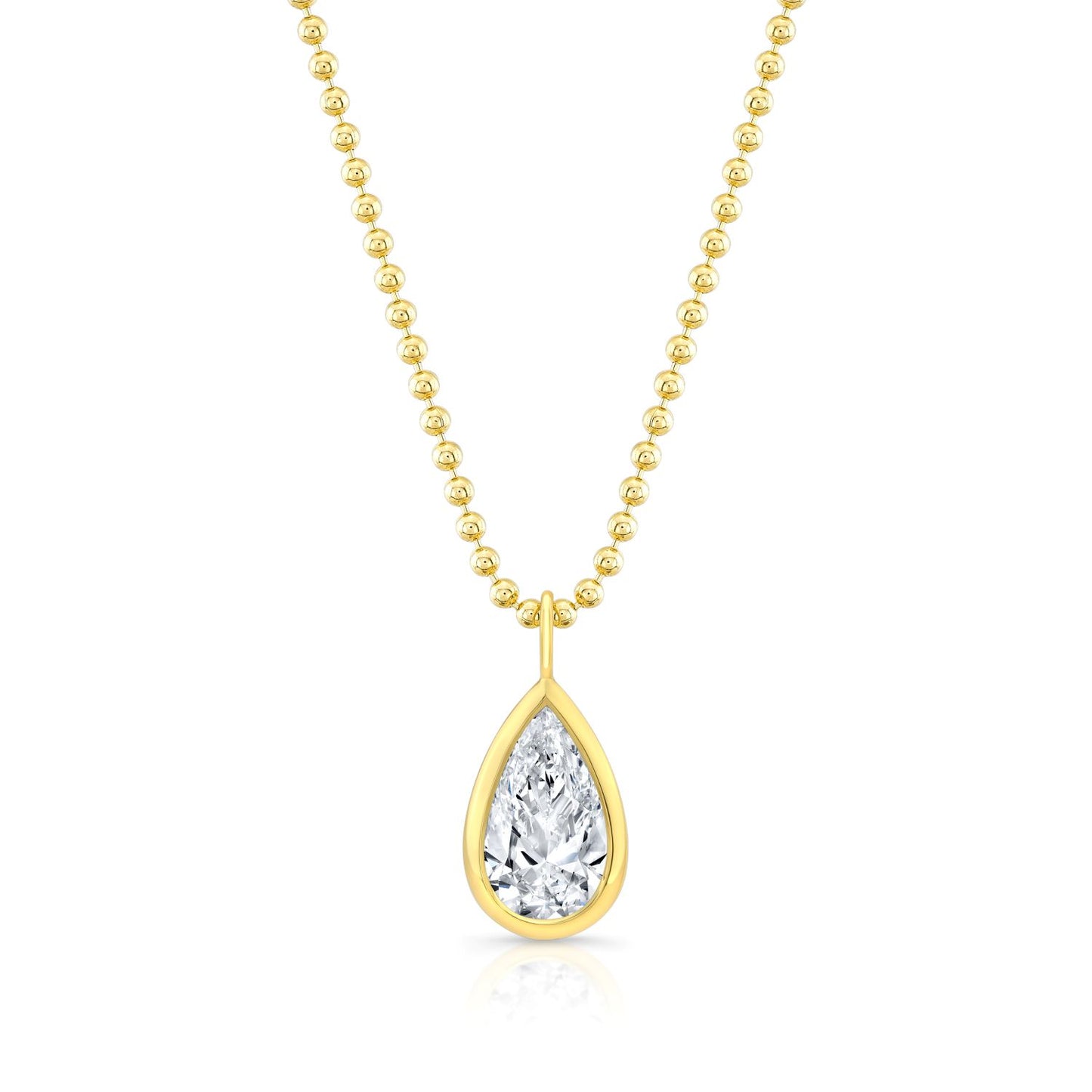 GIA PEar Cut Diamond Pendant