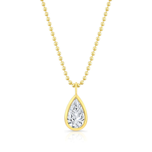GIA PEar Cut Diamond Pendant
