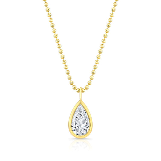 GIA PEar Cut Diamond Pendant