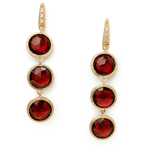 Jaipur Color Collection Garnet & Diamond Earrings
