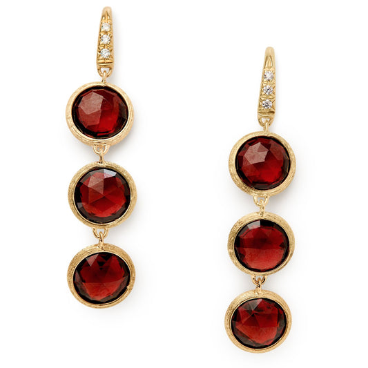 Jaipur Color Collection Garnet & Diamond Earrings