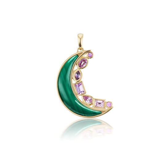 Monroe Collection Malachite Moon Pendant