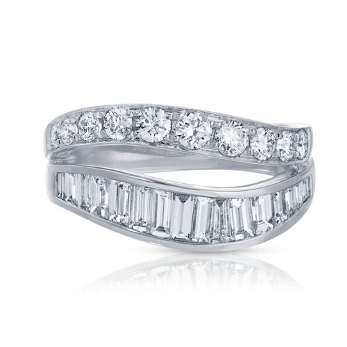 Two-Row-Wave Diamond Ring