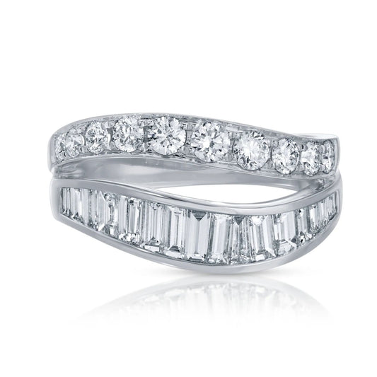 Two-Row-Wave Diamond Ring