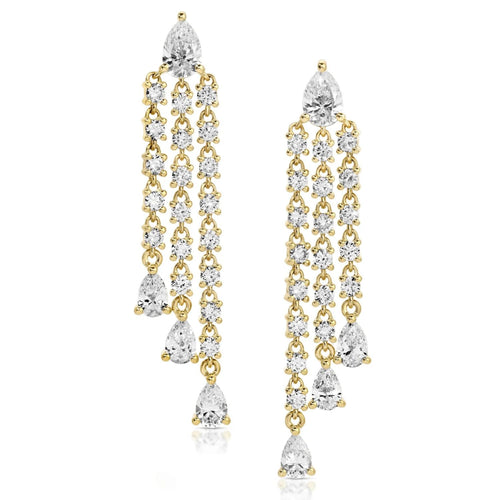 Pear Cut Diamond Fringe Earrings
