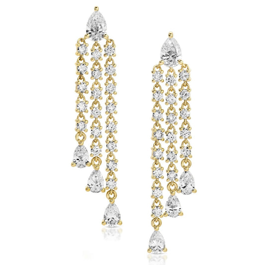 Pear Cut Diamond Fringe Earrings