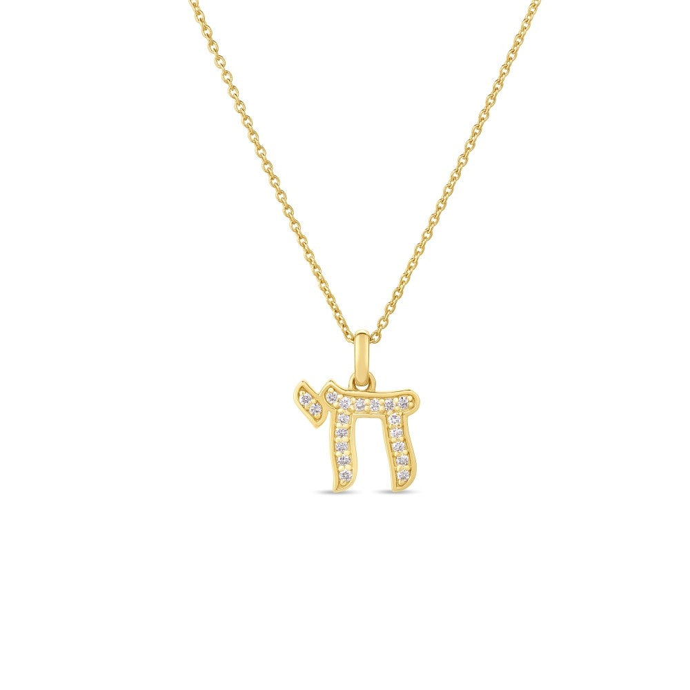 Diamond Chai Symbol Necklace
