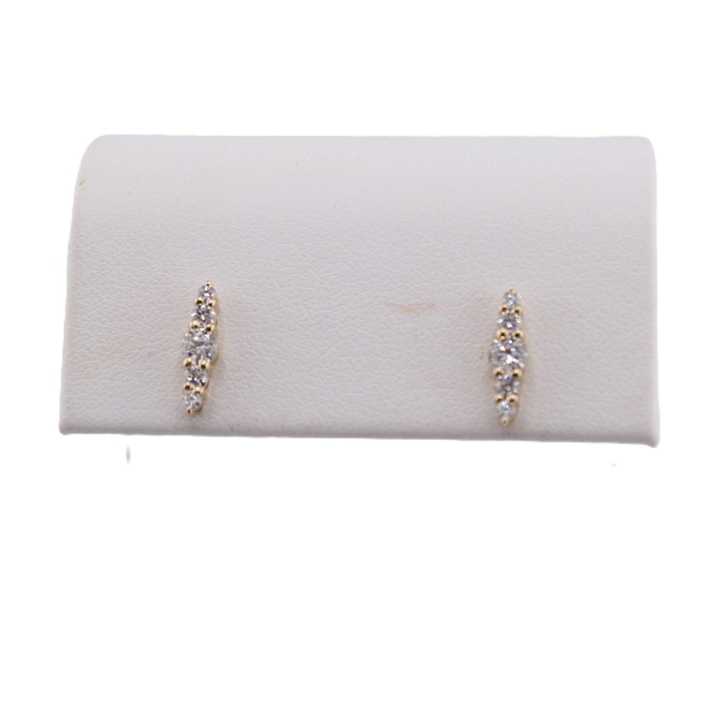 Graduating Diamond Bar Stud Earrings