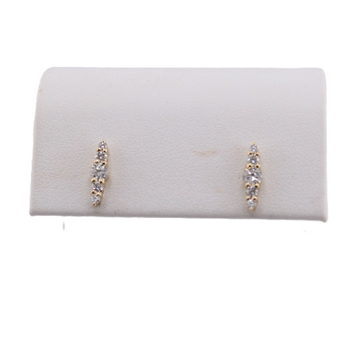 Graduating Diamond Bar Stud Earrings