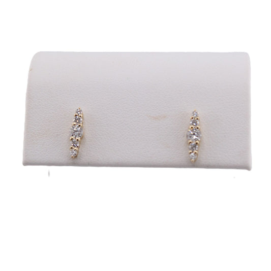 Graduating Diamond Bar Stud Earrings