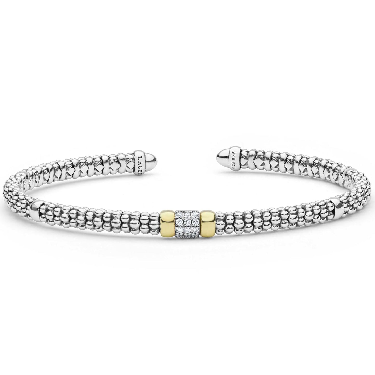 Signature Caviar Diamond Versa Torque Bracelet