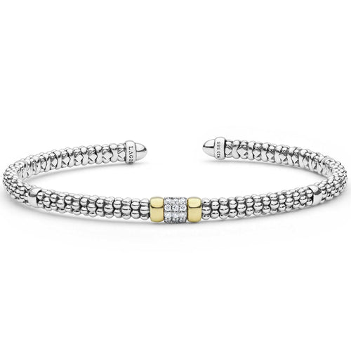 Signature Caviar Diamond Versa Torque Bracelet