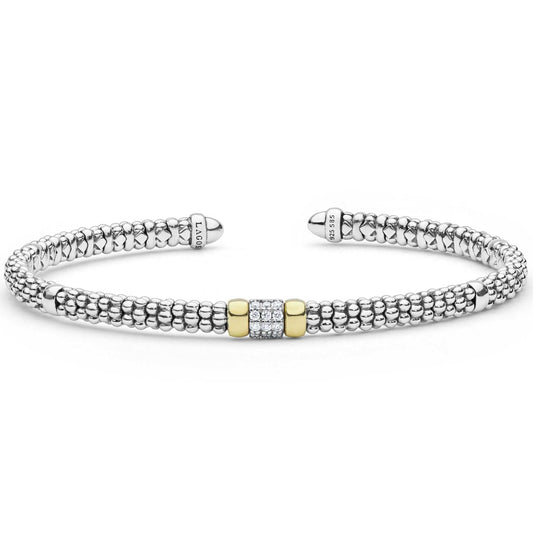 Signature Caviar Diamond Versa Torque Bracelet