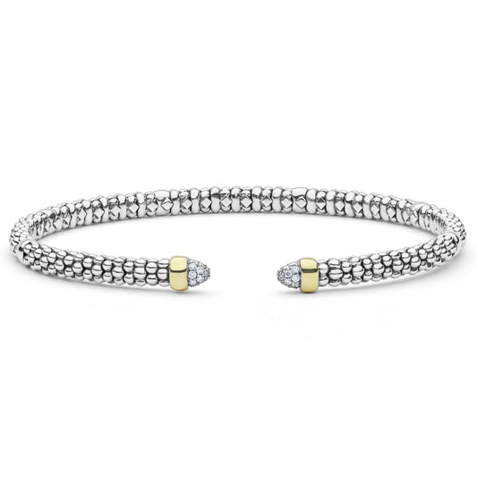 Signature Caviar Collection Diamond Versa Torque Bracelet