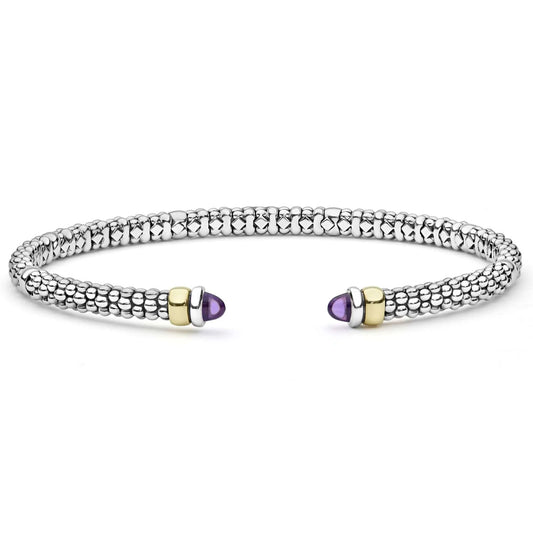 Siganture Caviar Collection Amethyst Versa Torque Bracelet