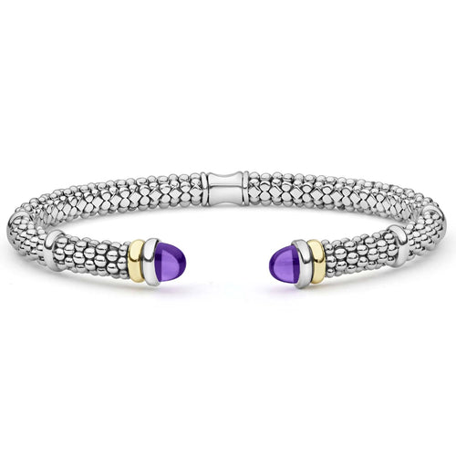 Signature Caviar Collection Amethyst Versa Torque Bracelet