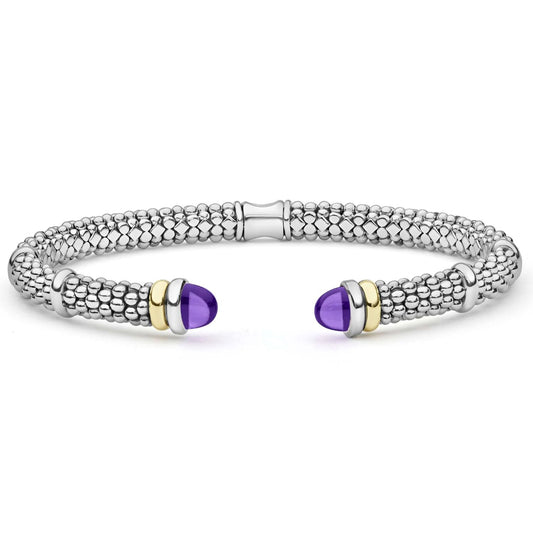 Signature Caviar Collection Amethyst Versa Torque Bracelet